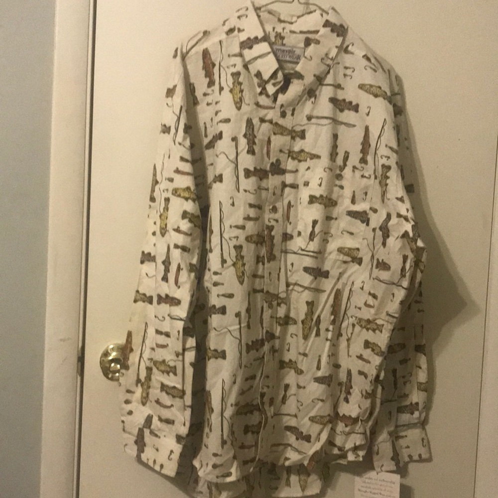 Wrangler Rugged Wear Fish Shirt-17-18 1/2 (XXL-NWT